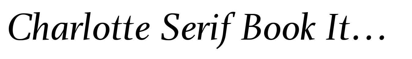 Charlotte Serif Book Italic